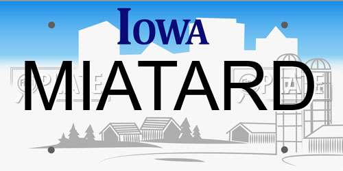 MIATARD Iowa License Plate