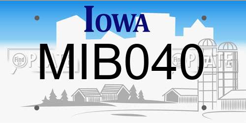 MIB040 Iowa License Plate