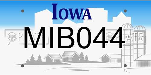MIB044 Iowa License Plate