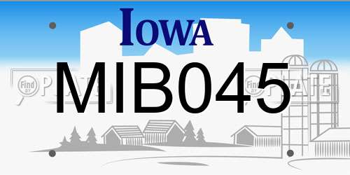 MIB045 Iowa License Plate