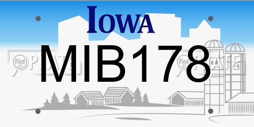 MIB178 Iowa License Plate