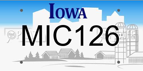 MIC126 Iowa License Plate