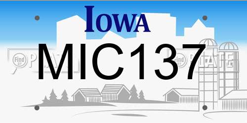 MIC137 Iowa License Plate