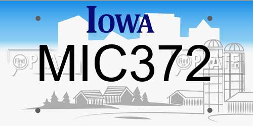 MIC372 Iowa License Plate