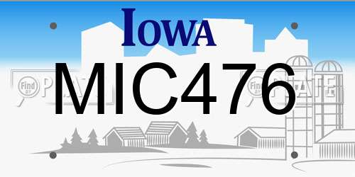 MIC476 Iowa License Plate