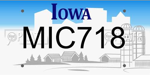 MIC718 Iowa License Plate