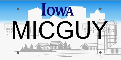 MICGUY Iowa License Plate