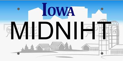 MIDNIHT Iowa License Plate