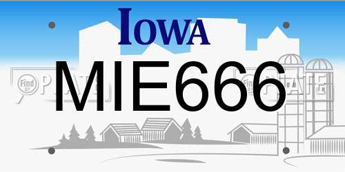 MIE666 Iowa License Plate