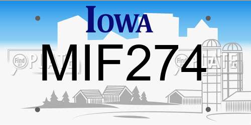 MIF274 Iowa License Plate
