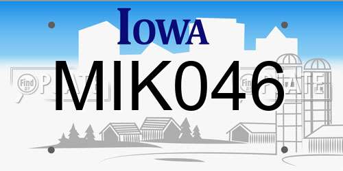 MIK046 Iowa License Plate