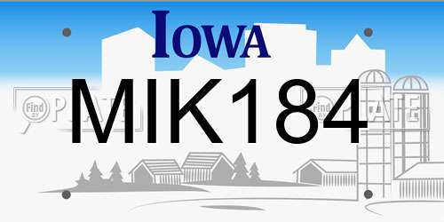 MIK184 Iowa License Plate