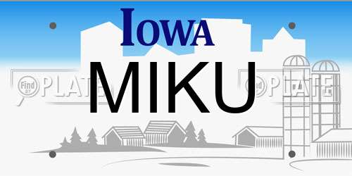 MIKU Iowa License Plate