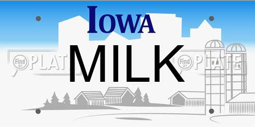 MILK Iowa License Plate