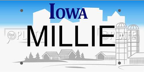 MILLIE Iowa License Plate
