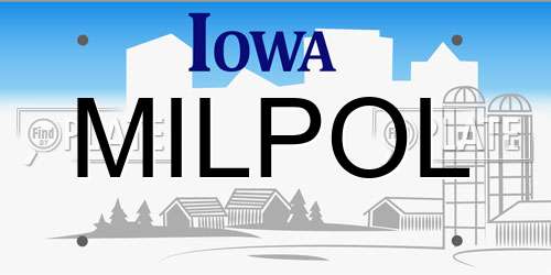 MILPOL Iowa License Plate