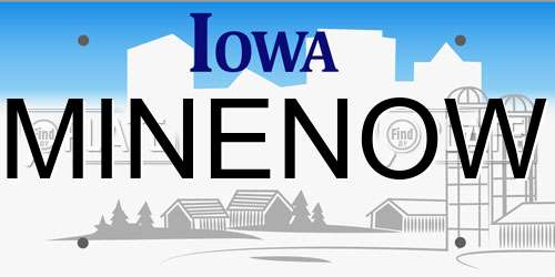 MINENOW Iowa License Plate