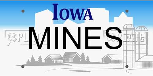 MINES Iowa License Plate