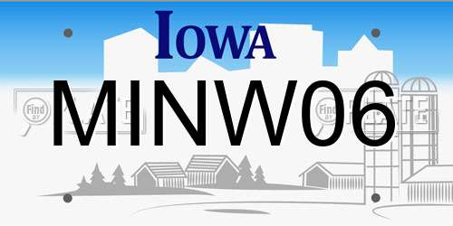 MINW06 Iowa License Plate