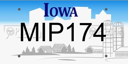 MIP174 Iowa License Plate