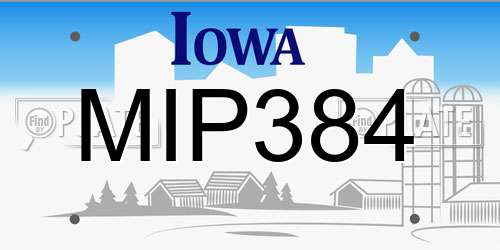 MIP384 Iowa License Plate