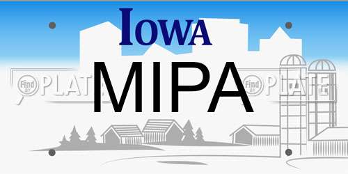 MIPA Iowa License Plate