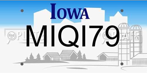 MIQI79 Iowa License Plate