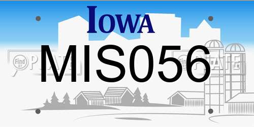 MIS056 Iowa License Plate