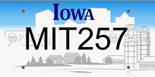 MIT257 Iowa License Plate