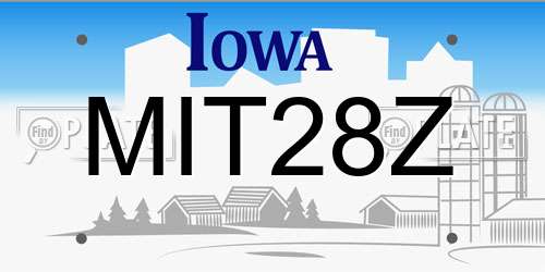MIT28Z Iowa License Plate