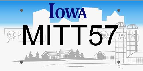 MITT57 Iowa License Plate