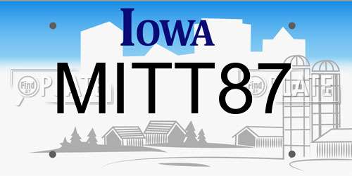 MITT87 Iowa License Plate