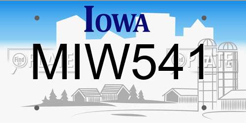 MIW541 Iowa License Plate