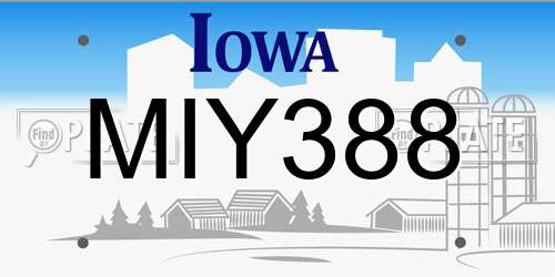MIY388 Iowa License Plate