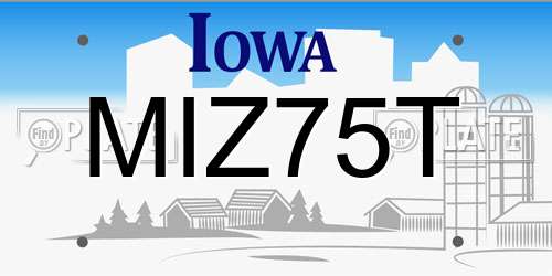MIZ75T Iowa License Plate