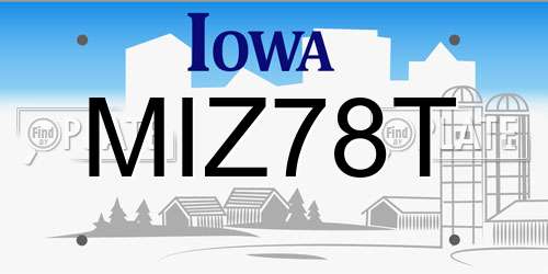 MIZ78T Iowa License Plate