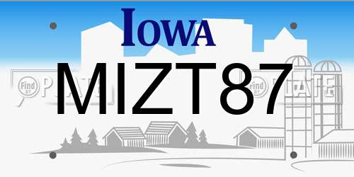 MIZT87 Iowa License Plate