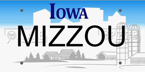 MIZZOU Iowa License Plate