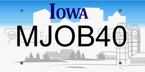 MJOB40 Iowa License Plate