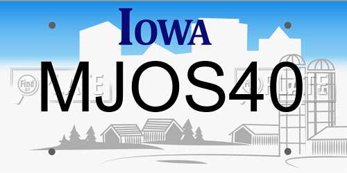MJOS40 Iowa License Plate