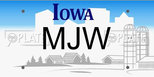 MJW Iowa License Plate