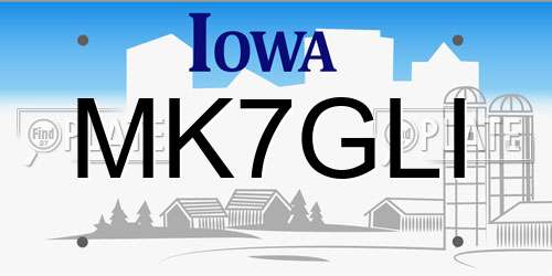 MK7GLI Iowa License Plate