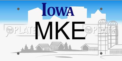MKE Iowa License Plate