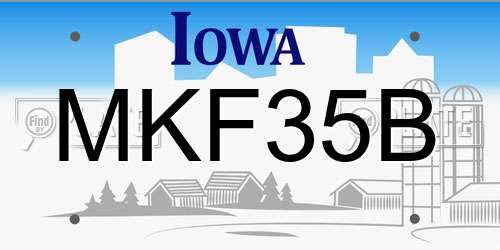 MKF35B Iowa License Plate