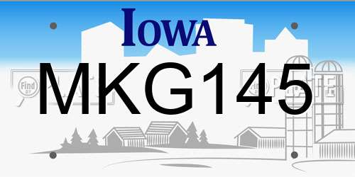 MKG145 Iowa License Plate