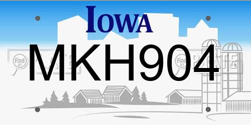 MKH904 Iowa License Plate