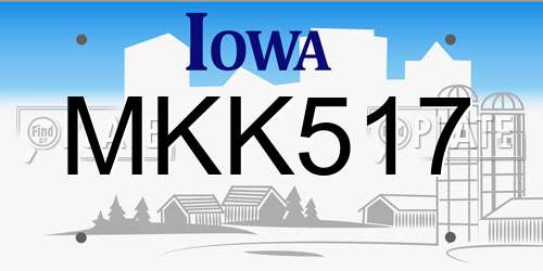 MKK517 Iowa License Plate