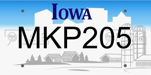 MKP205 Iowa License Plate