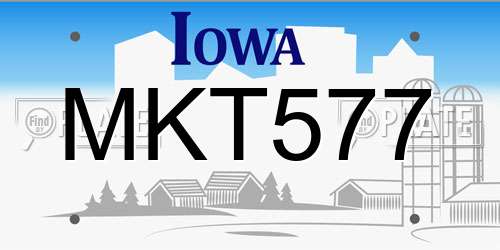 MKT577 Iowa License Plate