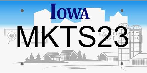 MKTS23 Iowa License Plate